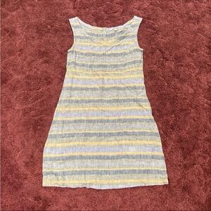 Toad&Co Yellow and Gray Striped Midi Dress